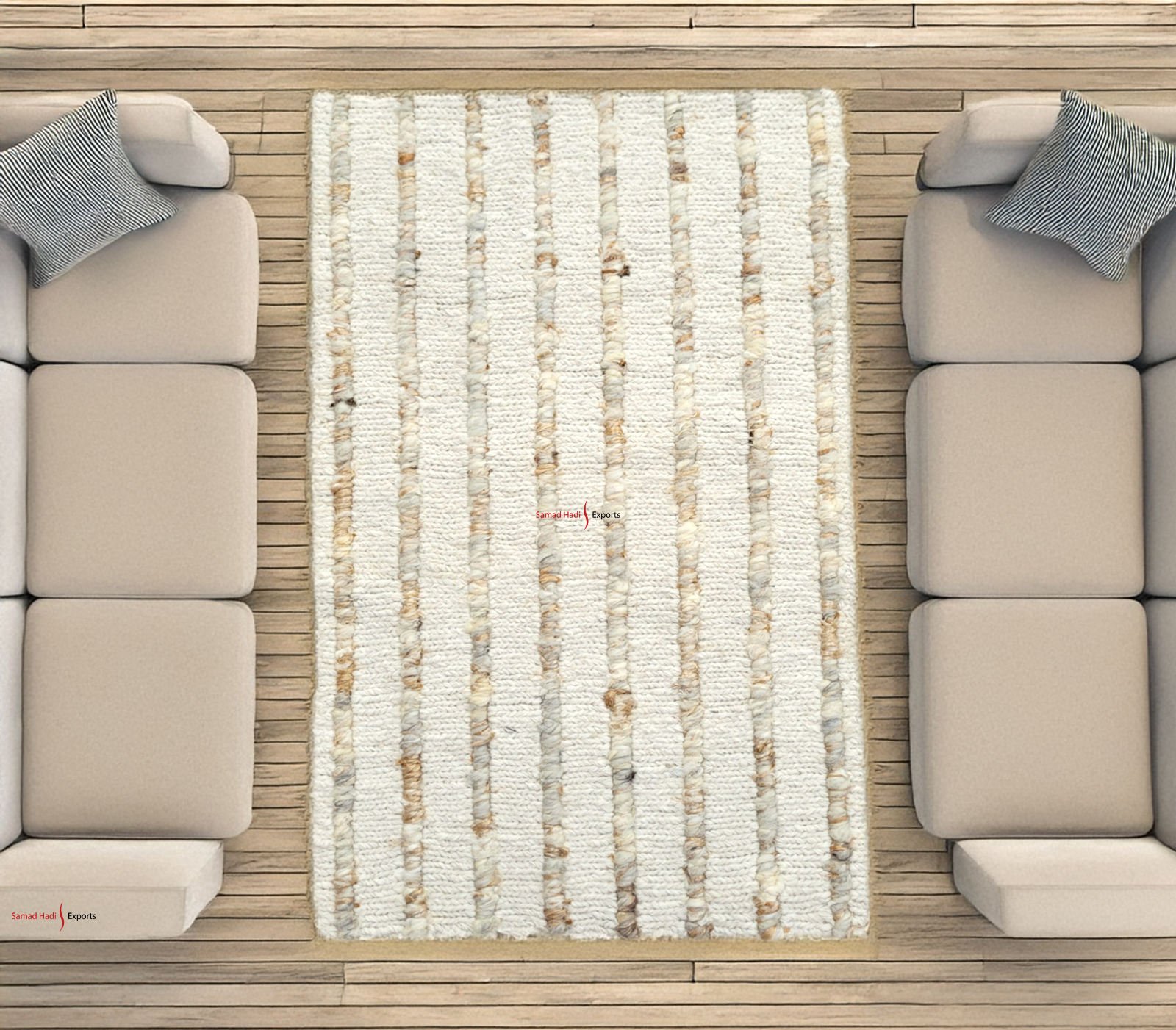 High Quality Handmade Abstract Carpets Bhadohi Rugs Embroidered New Zealand Wool Area Rugs Sets Living Room Sale